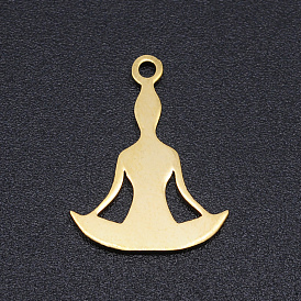 Thème de chakra, 201 pendentifs en acier inoxydable découpés au laser, yoga