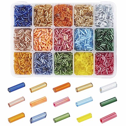 Glass Bugle Beads, Round Hole, Tube