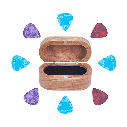 8шт. художественный пластиковый медиатор для гитары, гитарные аксессуары, неровный, треугольные, с 1деревянными ящиками для хранения гитарных медиаторов