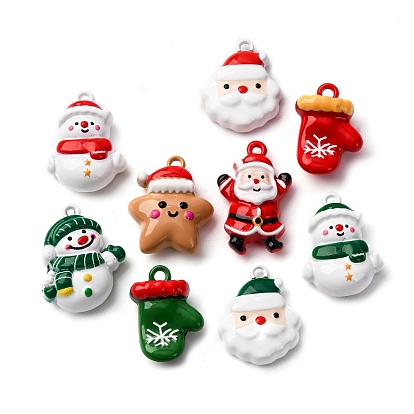 Подвески из окрашенного сплава с рождественской тематикой