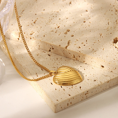 Стильные 304 подвески в форме сердца из нержавеющей стали для женщин, реальный 18 k позолоченный