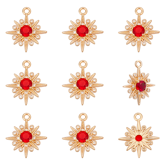 10 кулоны из латуни с микрочастицами и кубическим цирконием., звезды прелести