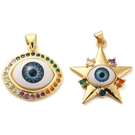 Настоящие 18 к позолоченные латунные подвески, со стеклом и акрилом