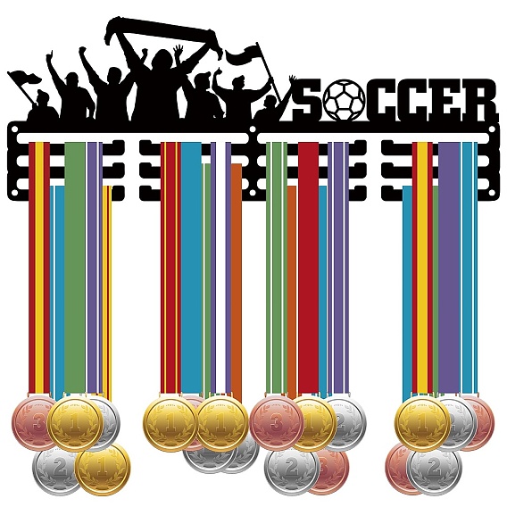 Модная железная вешалка для медалей, настенная стойка для дисплея, 3-линия, с винтами, чёрные, прямоугольные