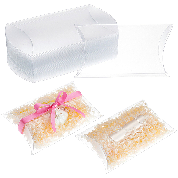 60шт. пластиковые коробки-подушки из ПВХ, коробка подарка конфеты прозрачная упаковка