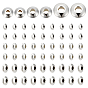 60Pcs 3 Size 925 Sterling Silver Spacer Beads, Rondelle