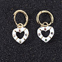 Colorful Love Heart Earrings with Copper Plated Real Gold and Micro Inlaid Zircon Oil Drop Pendant