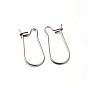 304 Stainless Steel Hoop Earrings Findings Kidney Ear Wires, 22 Gauge, 20x9x2mm, Pin: 0.6mm