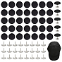48Sets Flat Round Polyester Covered Aluminum Buttons, Mushroom Shape Baseball Cap Button Top Replacement, Platinum