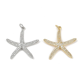 Латунные микро проложить кубического циркония подвески, без кадмия и без свинца, морская звезда, с целью перехода в кольце