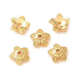 Brass Beads, Flower, Rack Plating, Long-Lasting Plated