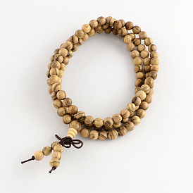 Ajuste al estilo de madera de la joyería budista pulseras de cuentas redondo o collares