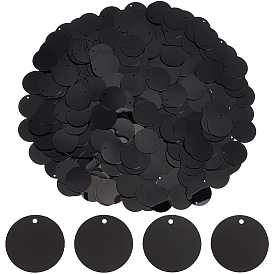 80г пластиковые подвески с пайетками, плоско-круглые, украшение-аксессуар