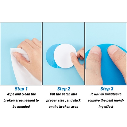 PVC Self Adhesive Repair Stikers, Swim Ring Repair Patch Stickers, Flat Round