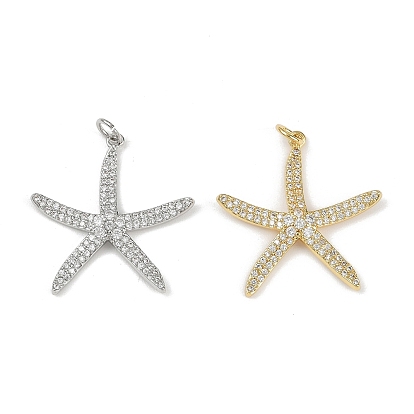 Латунные микро проложить кубического циркония подвески, без кадмия и без свинца, морская звезда, с целью перехода в кольце