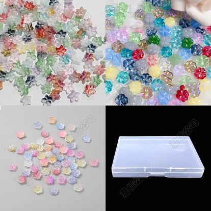 150pcs 3 style handgemachte Lampwork Perlen, Blume