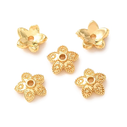Brass Beads, Flower, Rack Plating, Long-Lasting Plated