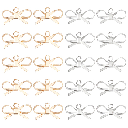 20 шт. 2 цвета латунные подвески, очарование бантом