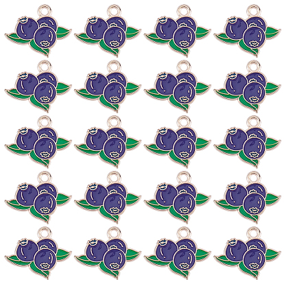 50Pcs Alloy Enamel Pendants, Light Gold