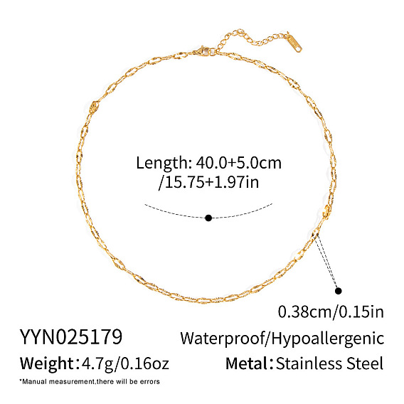 3.8мм 304 Женские ожерелья из текстурированной цепочки из нержавеющей стали с узором