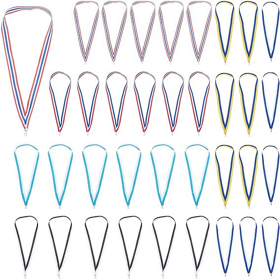 36шт 6 цвета полиэстеровая лента ремешок для медали, с застежкой железа