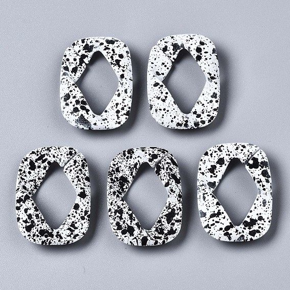 Spray Painted CCB Plastic Linking Rings, Twist