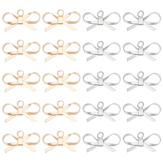 20 шт. 2 цвета латунные подвески, очарование бантом