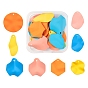 16Pcs 8 Style Spray Painted Iron Pendants, Petal & Hexagon & Flat Round