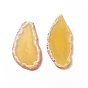 Natural Agate Slices Big Pendants, Dyed, 50~110x27~60x5~10mm, Hole: 2mm, about 20~40pcs/kg