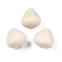 Natural Wood European Beads, Large Hole Beads, Undyed, Cone