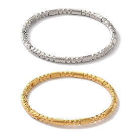 Текстурное ионное покрытие (IP) 304 браслеты из нержавеющей стали для женщин