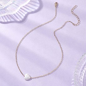 Женские ожерелья с подвеской в виде сердца из натурального жемчуга Кеши, латунные кабельные цепочки, белые