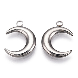 201 Stainless Steel Pendants, Crescent