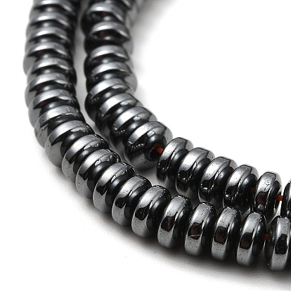 Non-Magnetic Synthetic Hematite Beads Strands, Disc, 4x2.5mm, Hole: 1mm