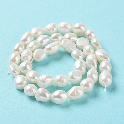 Natural Cultured Freshwater Pearl Beads Strands, Two Side Polished, Grade 3A+