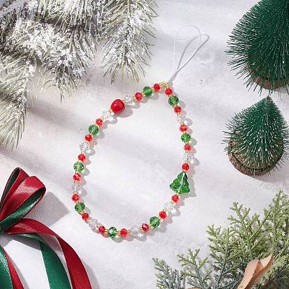 Стеклянные бусины на рождественскую тематику телефон ремешок цепи