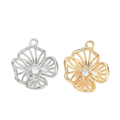 Латунные микропаве прозрачные подвески с фианитом, 