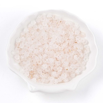 Матовые прозрачные акриловые бусины, цветок, золотой фольгой