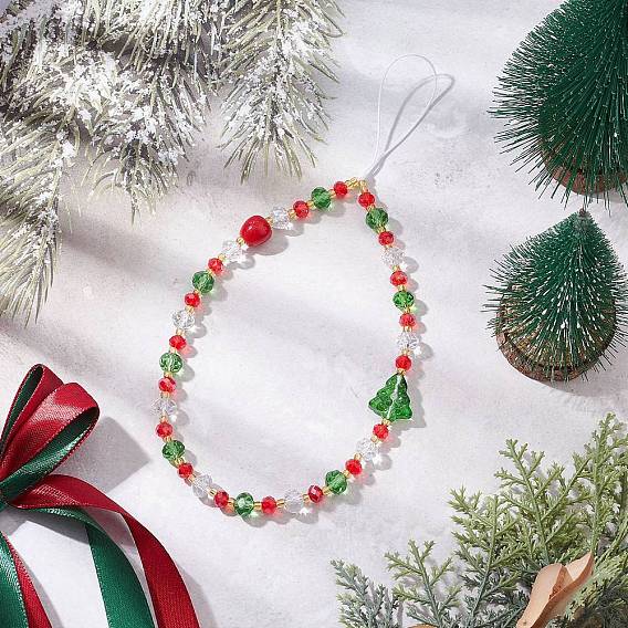 Стеклянные бусины на рождественскую тематику телефон ремешок цепи