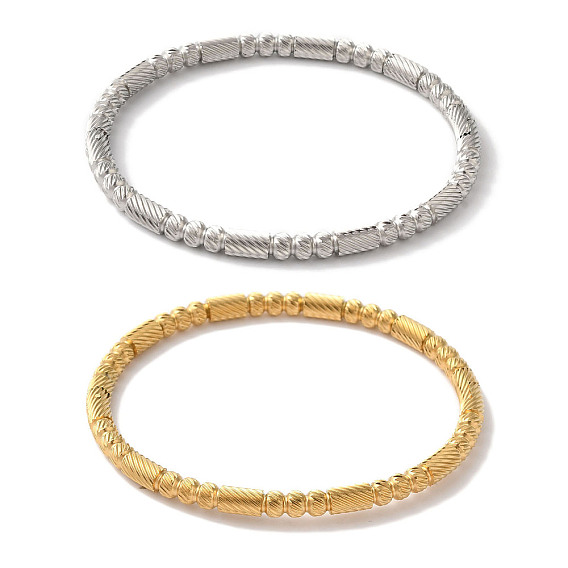 Текстурное ионное покрытие (IP) 304 браслеты из нержавеющей стали для женщин