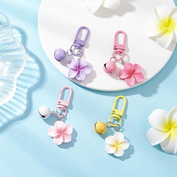 4 шт. подвесные украшения в виде цветочных колокольчиков из смолы и железа, с поворотными застежками сплава