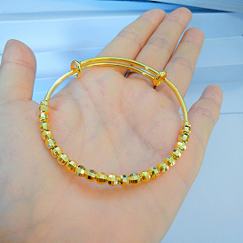 Браслеты из граненых латунных круглых бусин для женщин