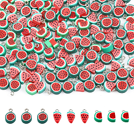 150 шт 3 стиль подвески из полимерной глины ручной работы, с железной петлей с платиновым покрытием, арбуз