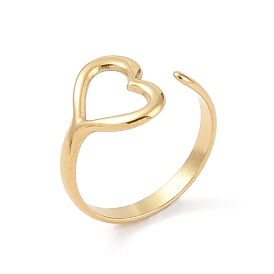 12ПК ионного покрытия (IP) 304 Кольца-манжеты с открытым сердцем из нержавеющей стали для женщин