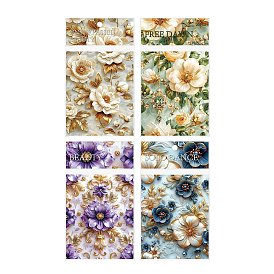 20 Sheets Flower Scrapbook Paper Pad, for DIY Album Scrapbook, Greeting Card, Background Paper