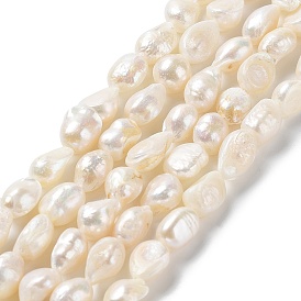 Perles de nacre naturelle brins Keshi, perle de culture d'eau douce, perles baroques, poli des deux côtés, Note 2 un