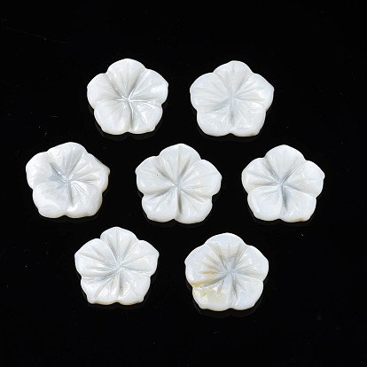 Natural Freshwater Shell Cabochons, Flower