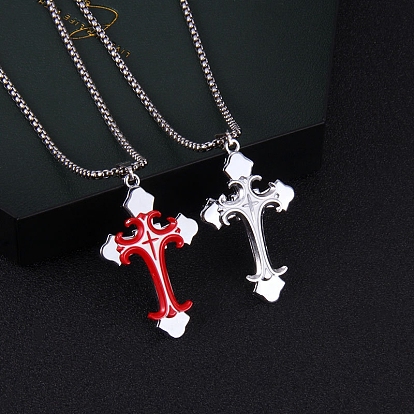 Alloy Enamel Crucifix Cross Pendant Necklace for Easter