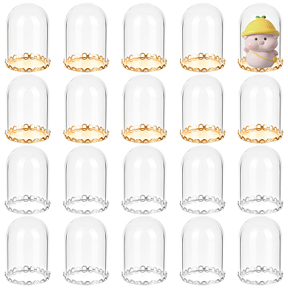 20 шт. стеклянные банки-колокола, с 20шт. латунной основой