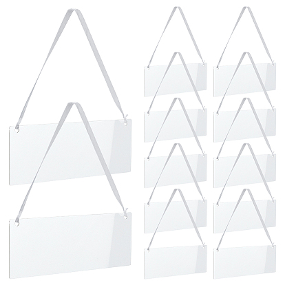 12шт. акриловые таблички для резервирования мест на свадебных стульях, с атласной лентой, прямоугольные